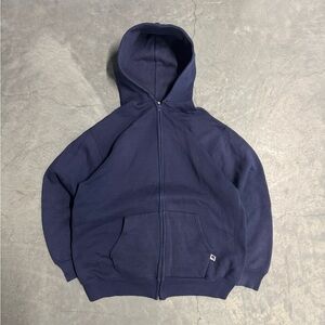 Navy Russel Athletics Full-Zip Hoodie